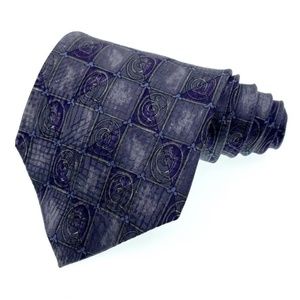 Barrington Tie Silk Teal/Purple Geometric Pattern